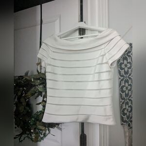 Gorgeous Chetta B Sherri Bloom Peter Noviello Dressy Elegant Top Blouse Illusion